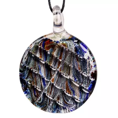 Round Multicolor Lampwork Glass Pendant for Gift - 1 Piece